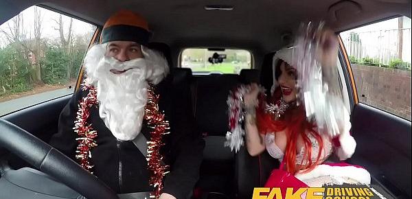  Fake Driving School Sexy horny squirting festive anal Christmas fuck